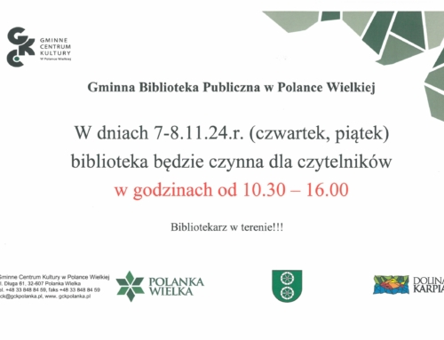 Zmiana godzin otwarcia biblioteki w dniach 7 i 8 listopada 2024r.