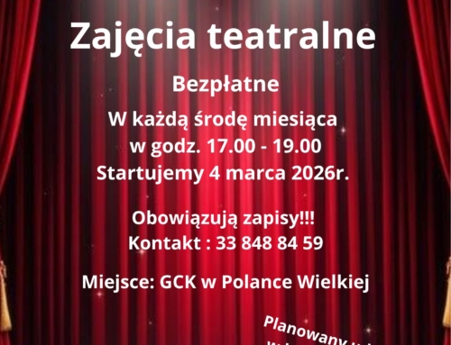 INFORMACJA!!! Ruszają zapisy na zajęcia teatralne dla dzieci i młodzieży w wieku 10-15 lat. Zapraszamy do kontaktu!