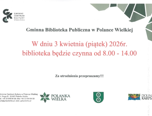 3 kwietnia 2026 r. (piątek) zmiana godzin otwarcia biblioteki!