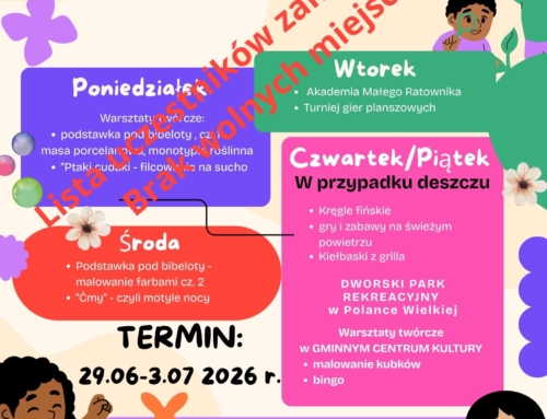 Lista uczestników warsztatów – Wakacje z biblioteką jest zamknięta. BRAK WOLNYCH MIEJSC!!!